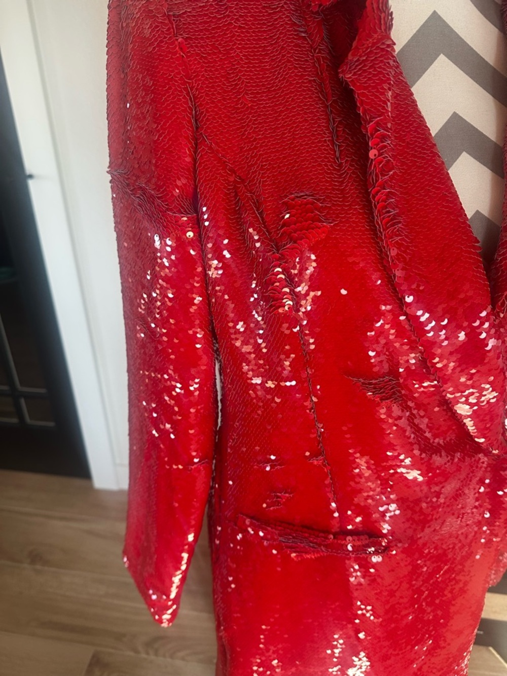 h:ours Trixy Show Stopping!  Sequin Blazer Dress in Red Gaga from REVOLVE. SZ S - Picture 6 of 10